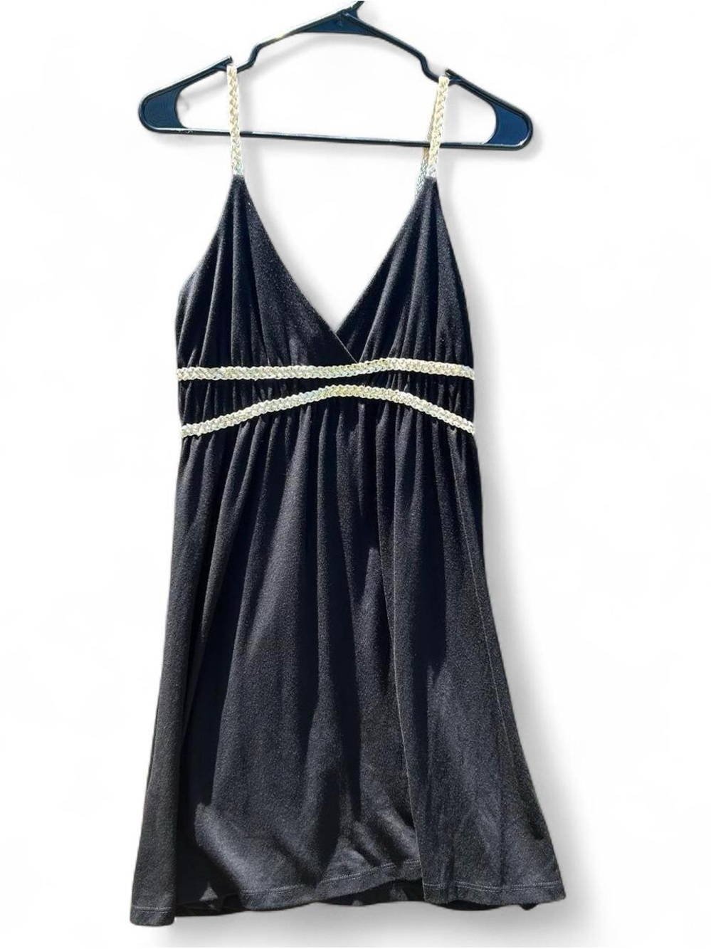 dELiA*s Black y2k dress with gold Braided Trim